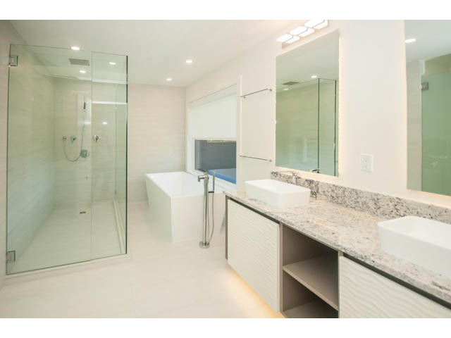 Spacious bathroom with granite countertops and walk-in shower. - 5235 Headland Dr., West Vancouver