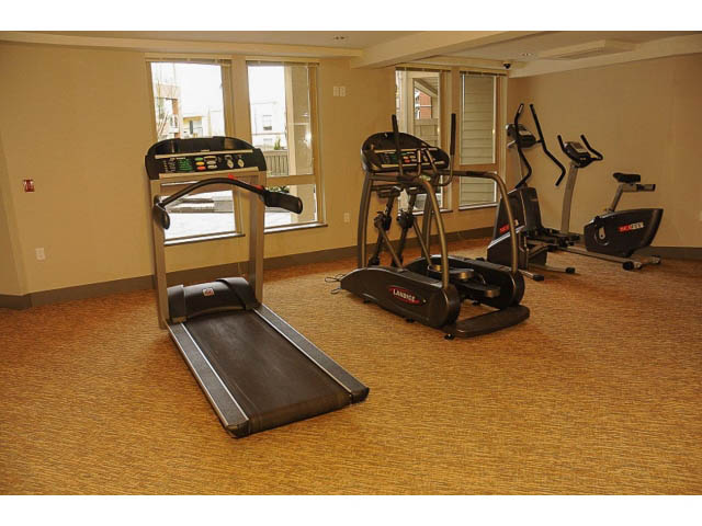 Bright and spacious gym with treadmills, ellipticals, and a city view. - 311 - 159 West 22nd Street, North Vancouver