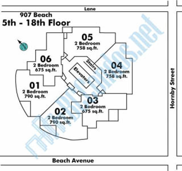 Spacious 1-bedroom + den condo with hardwood floors and a cozy den area. - 606 - 907 Beach Ave, Vancouver Downtown