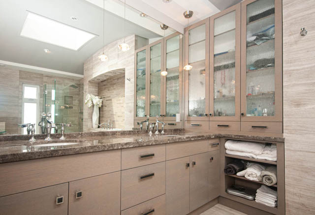 Spacious bathroom with modern cabinetry and granite countertops. - Upper - 876 48th Ave, Vancouver West Side