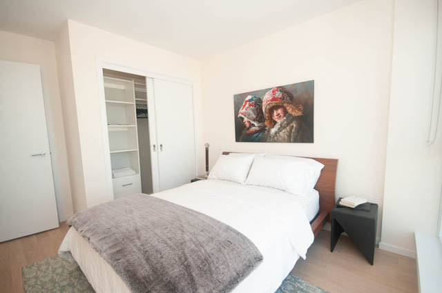 Furnished 2-bedroom + den with cozy bedding and a closet. - 3301 - 1351 Continental Street, Vancouver Downtown