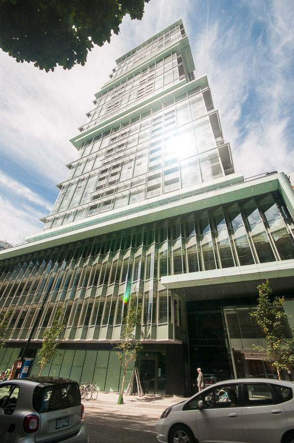 Furnished 2-bedroom condo with modern glass facade and city view. - 4502 - 777 Richards St, Vancouver Downtown