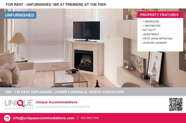 Modern kitchen with granite countertops and stainless steel appliances. - 806 - 138 East Esplanade, North Vancouver