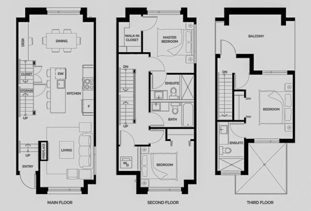 Spacious 3-bedroom townhouse with modern kitchen, hardwood floors, and a balcony. - TH 13 - 2030 East 20th Ave, Vancouver East Side