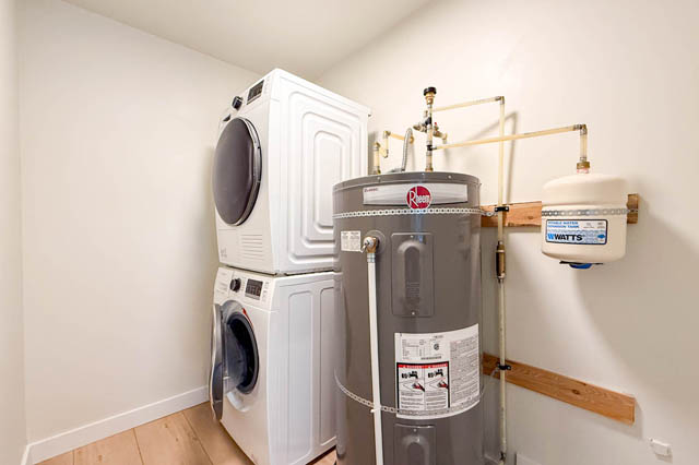 Laundry room with washer, dryer, and water heater. - G 22 - 2070 East 20th Ave, Vancouver East Side