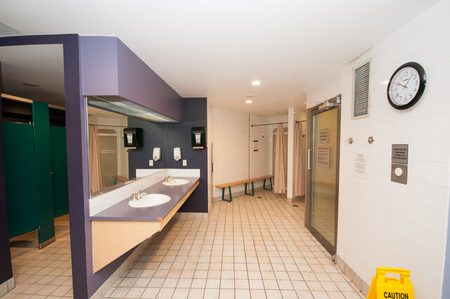 Spacious bathroom with modern vanity and tiled floors, perfect for a 2-bedroom + den condo. - 2905-1009 Expo Boulevard, Vancouver Downtown